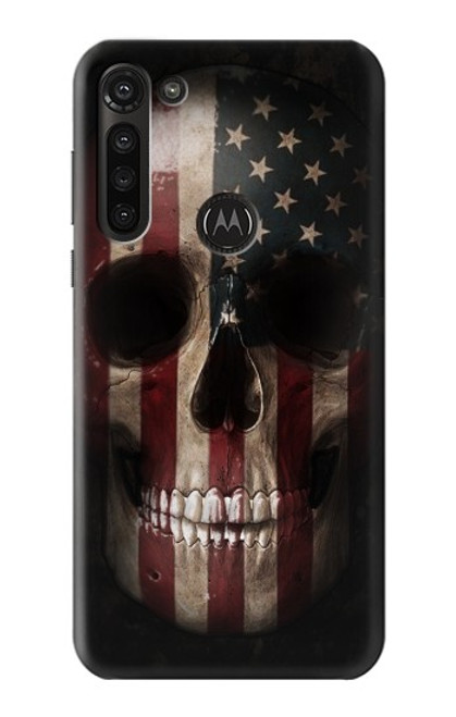 S3850 American Flag Skull Hülle Schutzhülle Taschen für Motorola Moto G8 Power