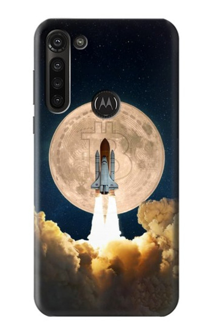 S3859 Bitcoin to the Moon Hülle Schutzhülle Taschen für Motorola Moto G8 Power