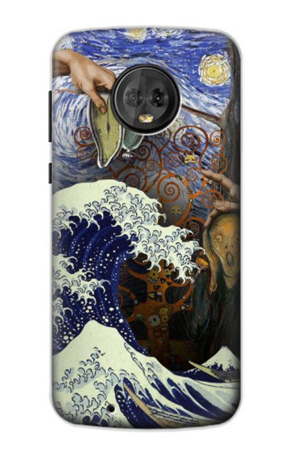 S3851 World of Art Van Gogh Hokusai Da Vinci Hülle Schutzhülle Taschen für Motorola Moto G6