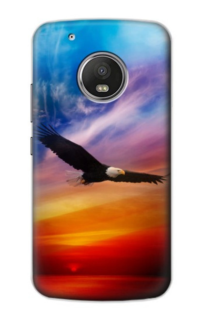 S3841 Bald Eagle Flying Colorful Sky Hülle Schutzhülle Taschen für Motorola Moto G5 Plus