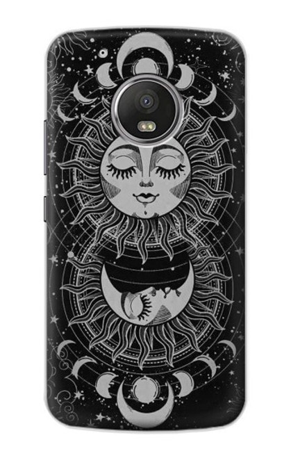 S3854 Mystical Sun Face Crescent Moon Hülle Schutzhülle Taschen für Motorola Moto G5 Plus