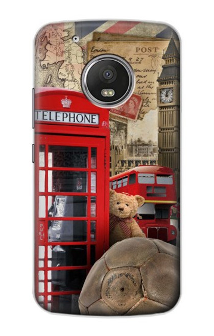 S3856 Vintage London British Hülle Schutzhülle Taschen für Motorola Moto G5 Plus