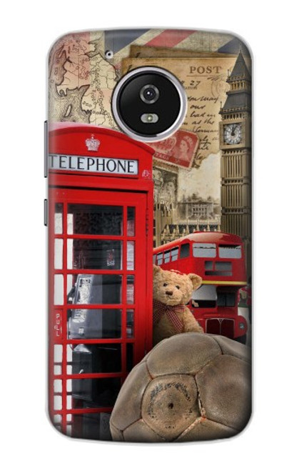 S3856 Vintage London British Hülle Schutzhülle Taschen für Motorola Moto G5