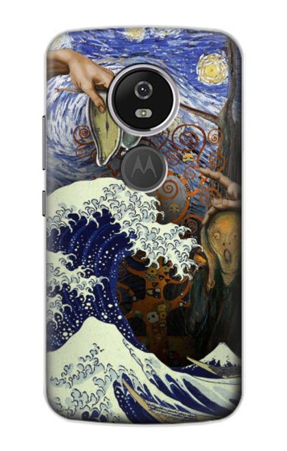 S3851 World of Art Van Gogh Hokusai Da Vinci Hülle Schutzhülle Taschen für Motorola Moto E5 Plus