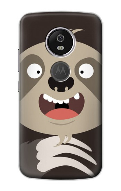 S3855 Sloth Face Cartoon Hülle Schutzhülle Taschen für Motorola Moto E5 Plus