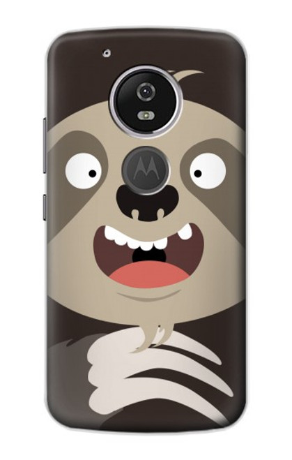 S3855 Sloth Face Cartoon Hülle Schutzhülle Taschen für Motorola Moto G6 Play, Moto G6 Forge, Moto E5