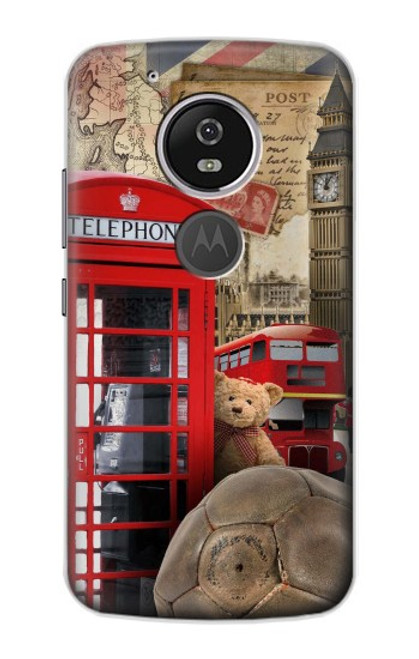 S3856 Vintage London British Hülle Schutzhülle Taschen für Motorola Moto G6 Play, Moto G6 Forge, Moto E5