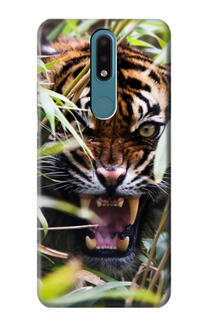 S3838 Barking Bengal Tiger Hülle Schutzhülle Taschen für Nokia 2.4