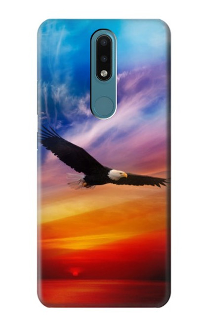 S3841 Bald Eagle Flying Colorful Sky Hülle Schutzhülle Taschen für Nokia 2.4