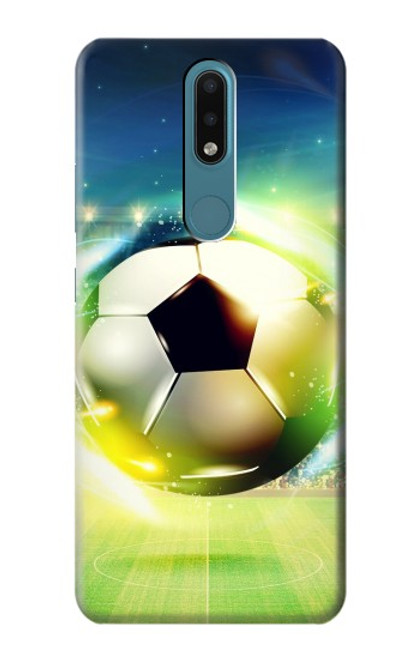 S3844 Glowing Football Soccer Ball Hülle Schutzhülle Taschen für Nokia 2.4