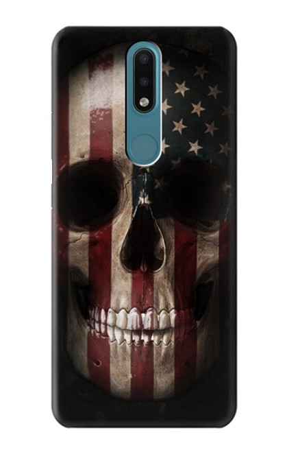 S3850 American Flag Skull Hülle Schutzhülle Taschen für Nokia 2.4