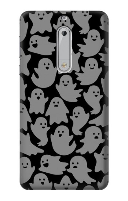 S3835 Cute Ghost Pattern Hülle Schutzhülle Taschen für Nokia 5