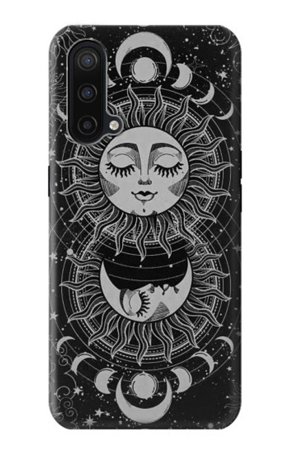 S3854 Mystical Sun Face Crescent Moon Hülle Schutzhülle Taschen für OnePlus Nord CE 5G