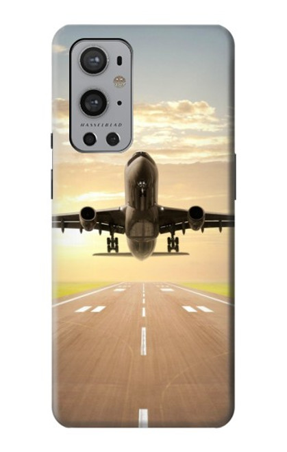 S3837 Airplane Take off Sunrise Hülle Schutzhülle Taschen für OnePlus 9 Pro