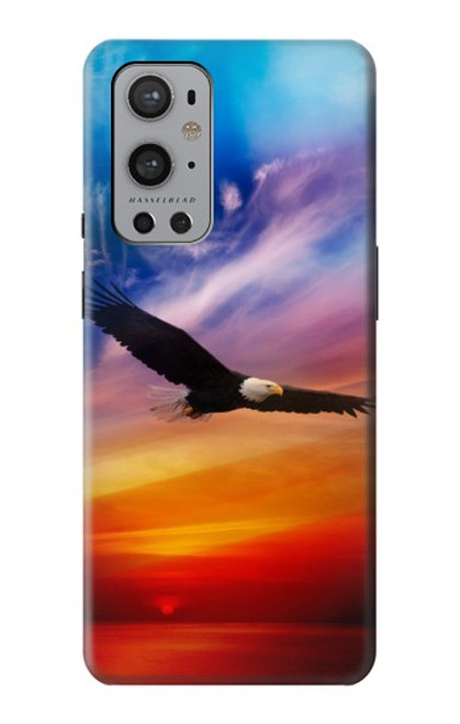 S3841 Bald Eagle Flying Colorful Sky Hülle Schutzhülle Taschen für OnePlus 9 Pro
