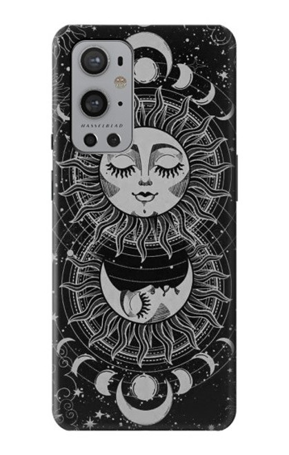 S3854 Mystical Sun Face Crescent Moon Hülle Schutzhülle Taschen für OnePlus 9 Pro