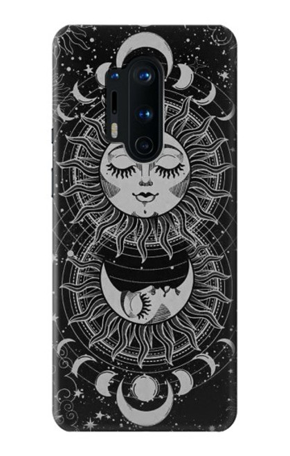 S3854 Mystical Sun Face Crescent Moon Hülle Schutzhülle Taschen für OnePlus 8 Pro