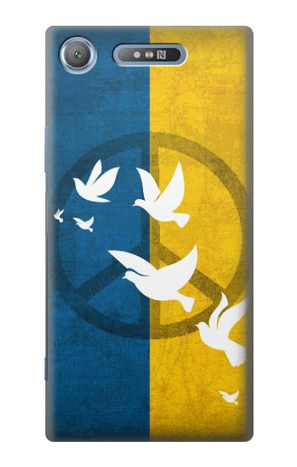 S3857 Peace Dove Ukraine Flag Hülle Schutzhülle Taschen für Sony Xperia XZ1