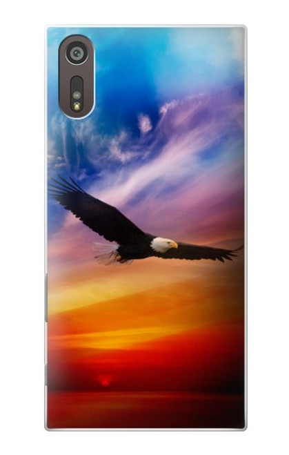 S3841 Bald Eagle Flying Colorful Sky Hülle Schutzhülle Taschen für Sony Xperia XZ