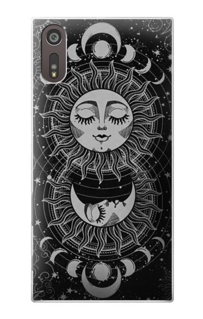 S3854 Mystical Sun Face Crescent Moon Hülle Schutzhülle Taschen für Sony Xperia XZ
