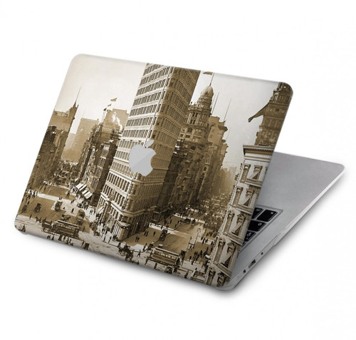 S3046 Old New York Flatiron Building Hülle Schutzhülle Taschen für MacBook Pro 14 M1-M5 A2442,A2779,A2992,A2918,A3112,A3185,A3401,A3434,A3112