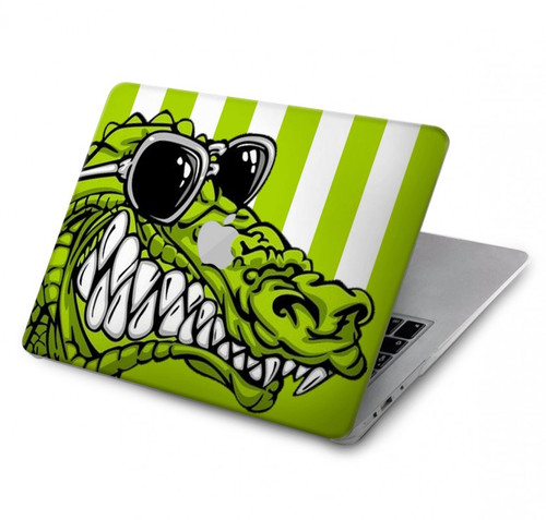 S2323 Funny Green Alligator Crocodile Hülle Schutzhülle Taschen für MacBook Pro 16 M1,M2,M3,M4 (2021,2024) - A3403, A3186, A2991, A2780, A2485