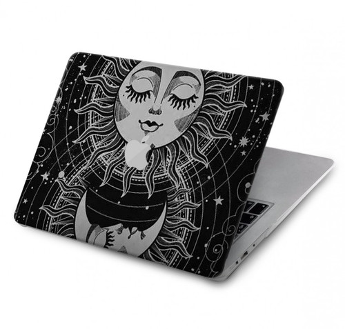 S3854 Mystical Sun Face Crescent Moon Hülle Schutzhülle Taschen für MacBook Pro 14 M1-M5 A2442,A2779,A2992,A2918,A3112,A3185,A3401,A3434,A3112