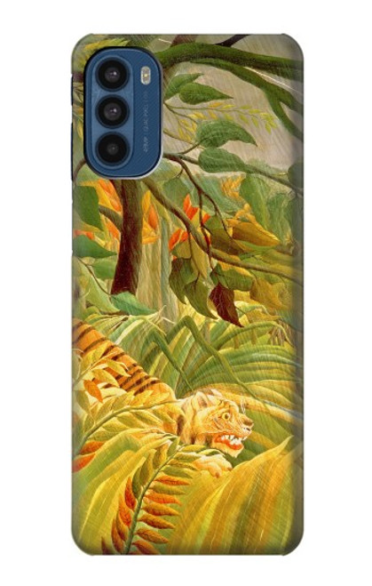 S3344 Henri Rousseau Tiger in a Tropical Storm Hülle Schutzhülle Taschen für Motorola Moto G41