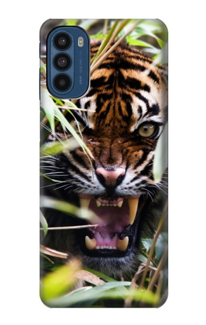 S3838 Barking Bengal Tiger Hülle Schutzhülle Taschen für Motorola Moto G41