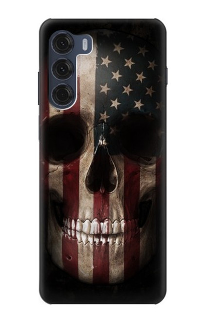 S3850 American Flag Skull Hülle Schutzhülle Taschen für Motorola Moto G200 5G