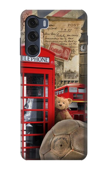 S3856 Vintage London British Hülle Schutzhülle Taschen für Motorola Moto G200 5G