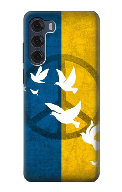 S3857 Peace Dove Ukraine Flag Hülle Schutzhülle Taschen für Motorola Moto G200 5G