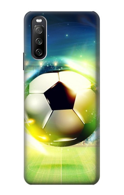 S3844 Glowing Football Soccer Ball Hülle Schutzhülle Taschen für Sony Xperia 10 III Lite
