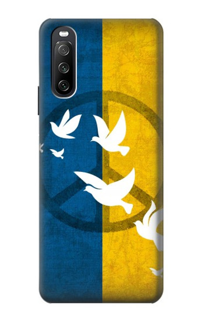 S3857 Peace Dove Ukraine Flag Hülle Schutzhülle Taschen für Sony Xperia 10 III Lite