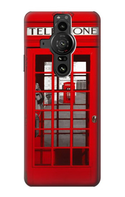 S0058 British Red Telephone Box Hülle Schutzhülle Taschen für Sony Xperia Pro-I