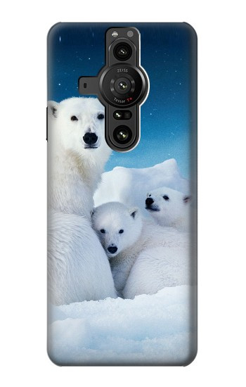 S0285 Polar Bear Family Arctic Hülle Schutzhülle Taschen für Sony Xperia Pro-I