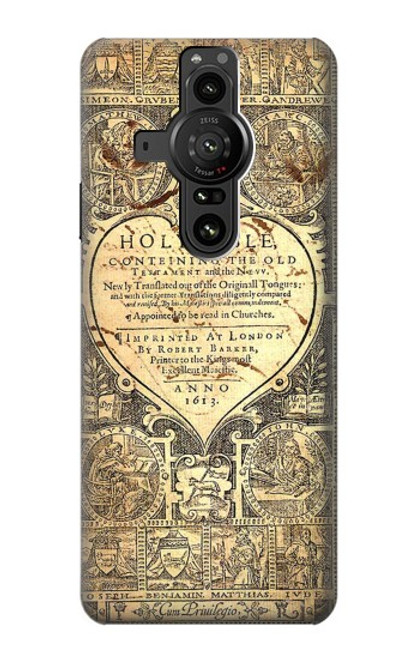 S0330 Bible Page Hülle Schutzhülle Taschen für Sony Xperia Pro-I