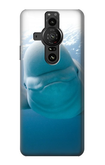 S1801 Beluga Whale Smile Whale Hülle Schutzhülle Taschen für Sony Xperia Pro-I