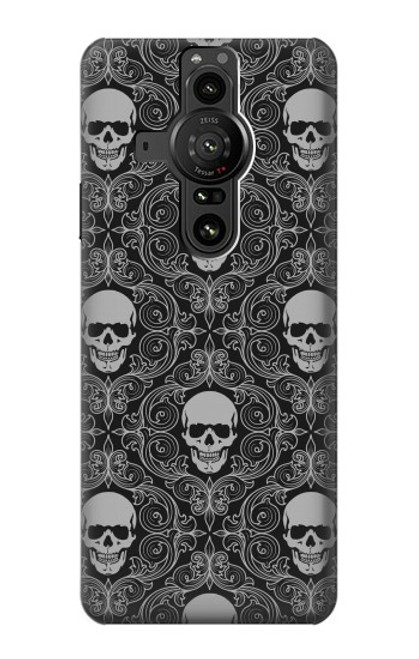 S2371 Skull Vintage Monochrome Pattern Hülle Schutzhülle Taschen für Sony Xperia Pro-I