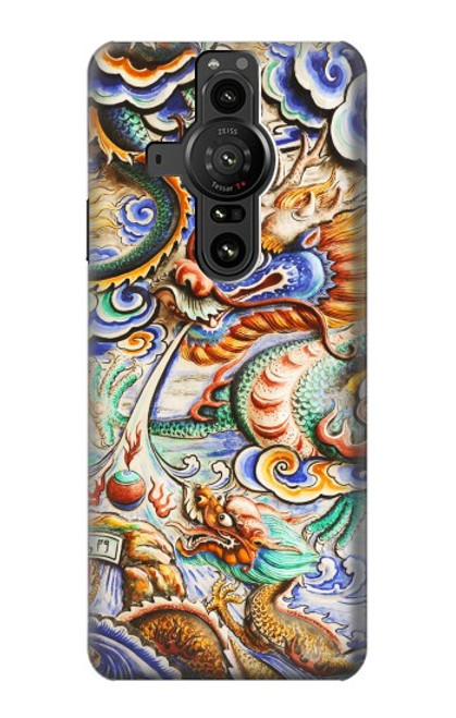 S2584 Traditional Chinese Dragon Art Hülle Schutzhülle Taschen für Sony Xperia Pro-I