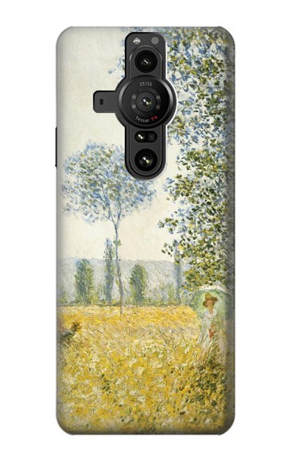 S2682 Claude Monet Fields In Spring Hülle Schutzhülle Taschen für Sony Xperia Pro-I