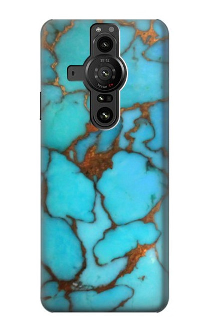 S2685 Aqua Turquoise Gemstone Graphic Printed Hülle Schutzhülle Taschen für Sony Xperia Pro-I