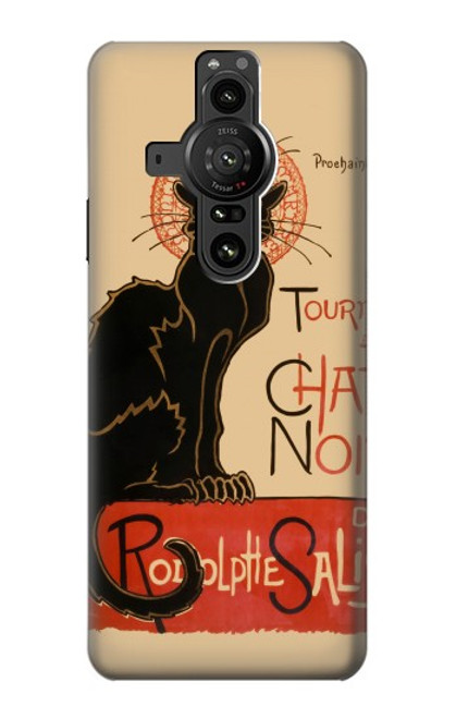 S2739 Chat Noir Black Cat Vintage Hülle Schutzhülle Taschen für Sony Xperia Pro-I