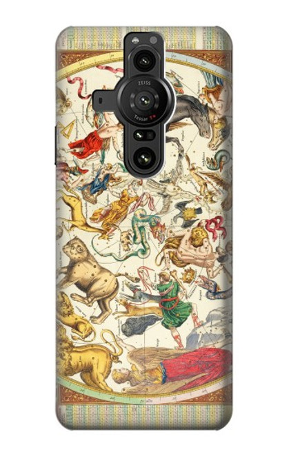S3145 Antique Constellation Star Sky Map Hülle Schutzhülle Taschen für Sony Xperia Pro-I