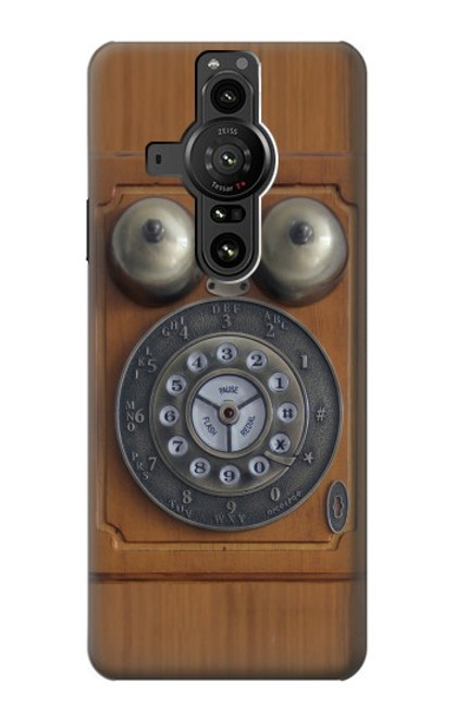 S3146 Antique Wall Retro Dial Phone Hülle Schutzhülle Taschen für Sony Xperia Pro-I
