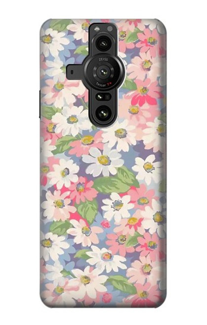 S3688 Floral Flower Art Pattern Hülle Schutzhülle Taschen für Sony Xperia Pro-I