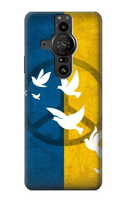 S3857 Peace Dove Ukraine Flag Hülle Schutzhülle Taschen für Sony Xperia Pro-I