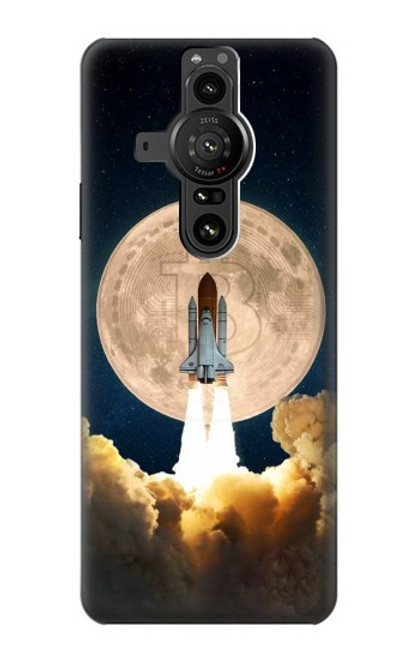 S3859 Bitcoin to the Moon Hülle Schutzhülle Taschen für Sony Xperia Pro-I