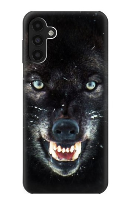 S2823 Black Wolf Blue Eyes Face Hülle Schutzhülle Taschen für Samsung Galaxy A13 4G