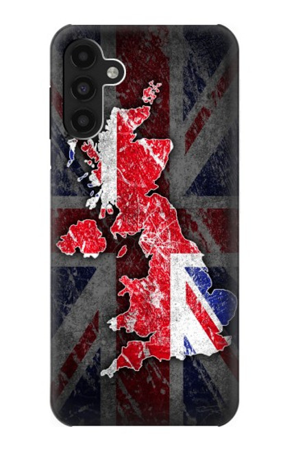 S2936 UK British Flag Map Hülle Schutzhülle Taschen für Samsung Galaxy A13 4G